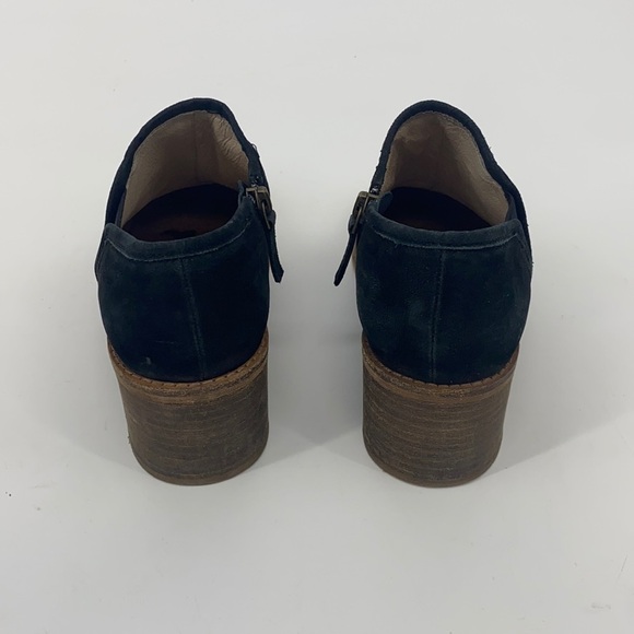 Caslon Women's Faye Black Leather Ankle Bootie Stacked Block Heel size 7.5 - Picture 4 of 10